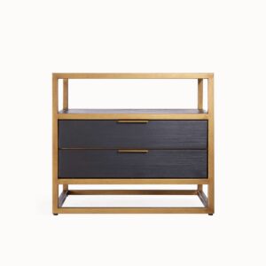 Black 2-Drawer Nightstand