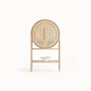 West Natural Cane Bar Cabinet